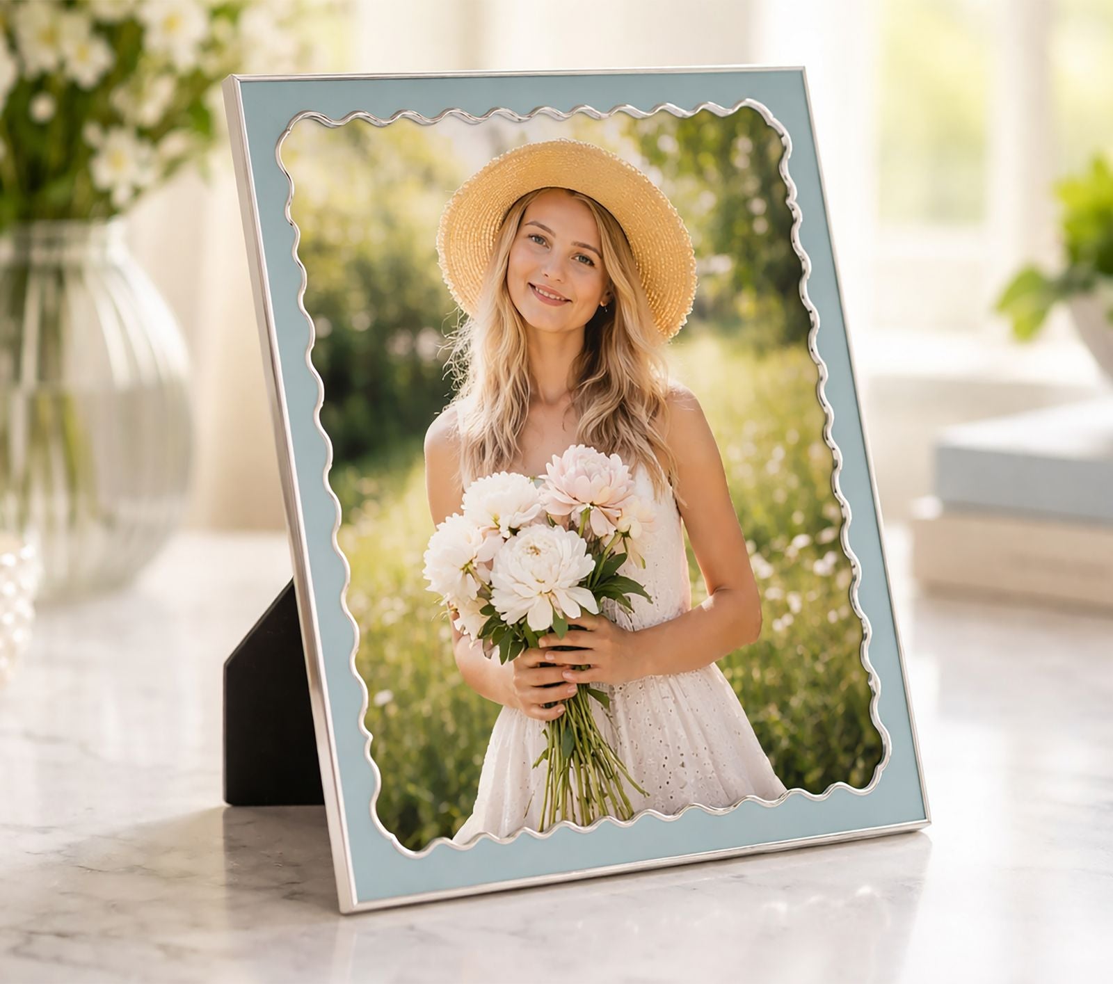 PHOTO FRAME JULIETTE LIGHT BLUE CM 22,7X1,3X27,6 (INSIDE SIZE CM 20X25) 