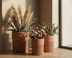 COLOMBIA OUTDOOR CACHEPOT SET 3 PCS CM Ø 41,5X50-36X45-30,5X39,5(HOLE CMØ27-32-37)