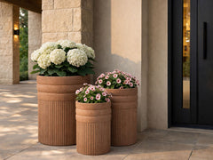 COLOMBIA OUTDOOR CACHEPOT SET 3 PCS CM Ø 41,5X50-36X45-30,5X39,5(HOLE CMØ27-32-37)