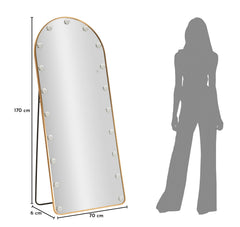 LED FLOOR MIRROR HOLLYWOOD ARC CM 70X6-45X170 (3 COLOR LIGHT)