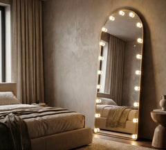 LED FLOOR MIRROR HOLLYWOOD ARC CM 70X6-45X170 (3 COLOR LIGHT)