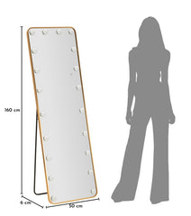 LED FLOOR MIRROR HOLLYWOOD RECTANGULAR CM 50X6-45X160 (3 COLOR LIGHT)