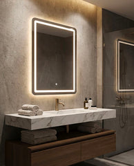 LED WALL MIRROR SIMPLE RECTANGULAR CM 60X3,5X80 (3 COLOR LIGHT)