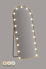 LED FLOOR MIRROR HOLLYWOOD ARC CM 70X6-45X170 (3 COLOR LIGHT)