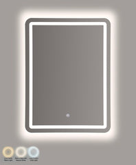 LED WALL MIRROR SIMPLE RECTANGULAR CM 60X3,5X80 (3 COLOR LIGHT)