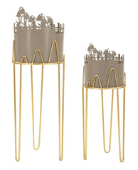 FLOWER VASE HOLDER SET 2 PCS CM Ø 27X79-22,8X62
