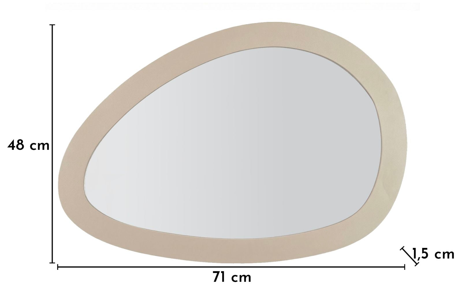 WALL MIRROR SATURNO DOVE GREY CM 71X1,5X48