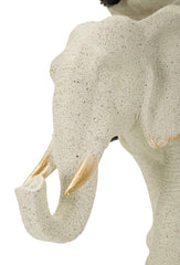 Ethnic Sculpture African Woman on Elephant 29X13X29 Cm