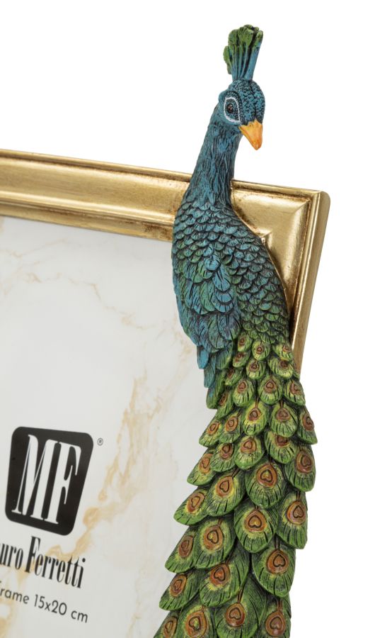 Eclectic-Style Peacock Frame, 22 x 2.8 x 29.2 cm
(Internal Measurements: 15 x 20 cm)