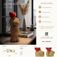 Decorative Teddy Bear With Heart 9X7X18