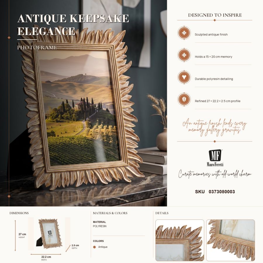 Bohemian Feather Frame, 22.2 x 2.5 x 27 cm
(Internal Measurements: 15 x 20 cm)