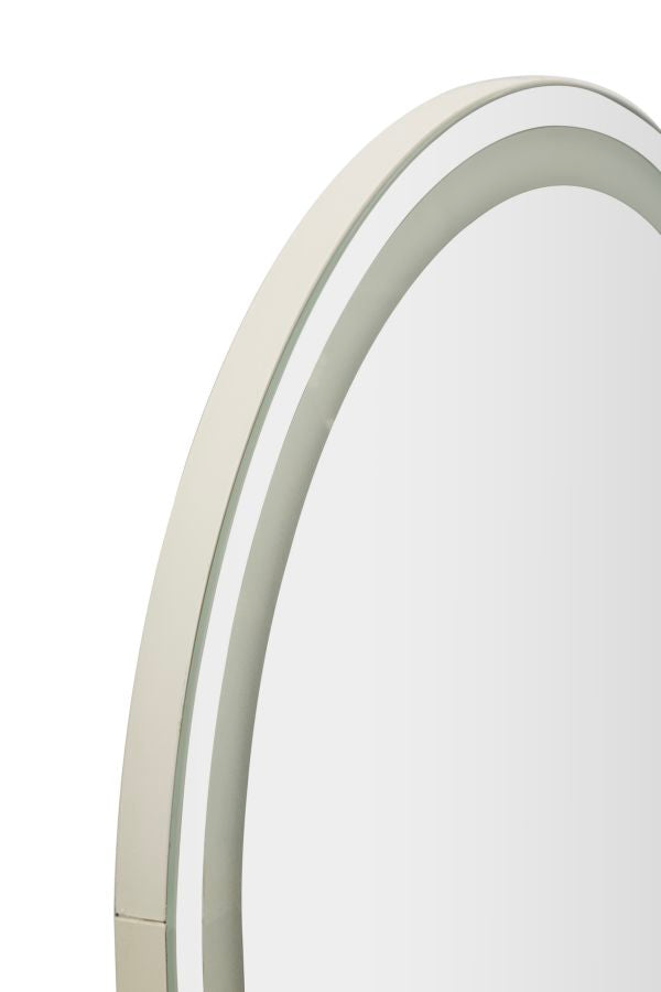Oval Wall Mirror with 3-Color LED Lighting, 50 x 160 cm