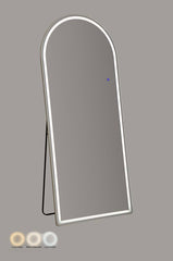76x177cm Arched Floor/Wall Mirror with 3-Tone LED Lighting