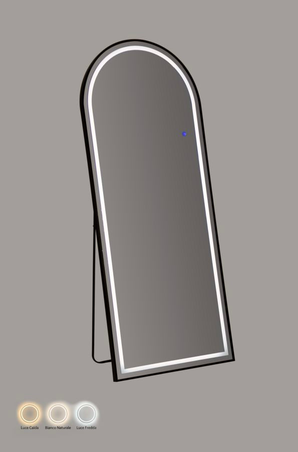 70x170cm Arched Floor/Wall Mirror with LED Lighting