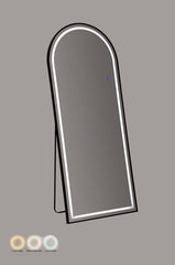 70x170cm Arched Floor/Wall Mirror with LED Lighting