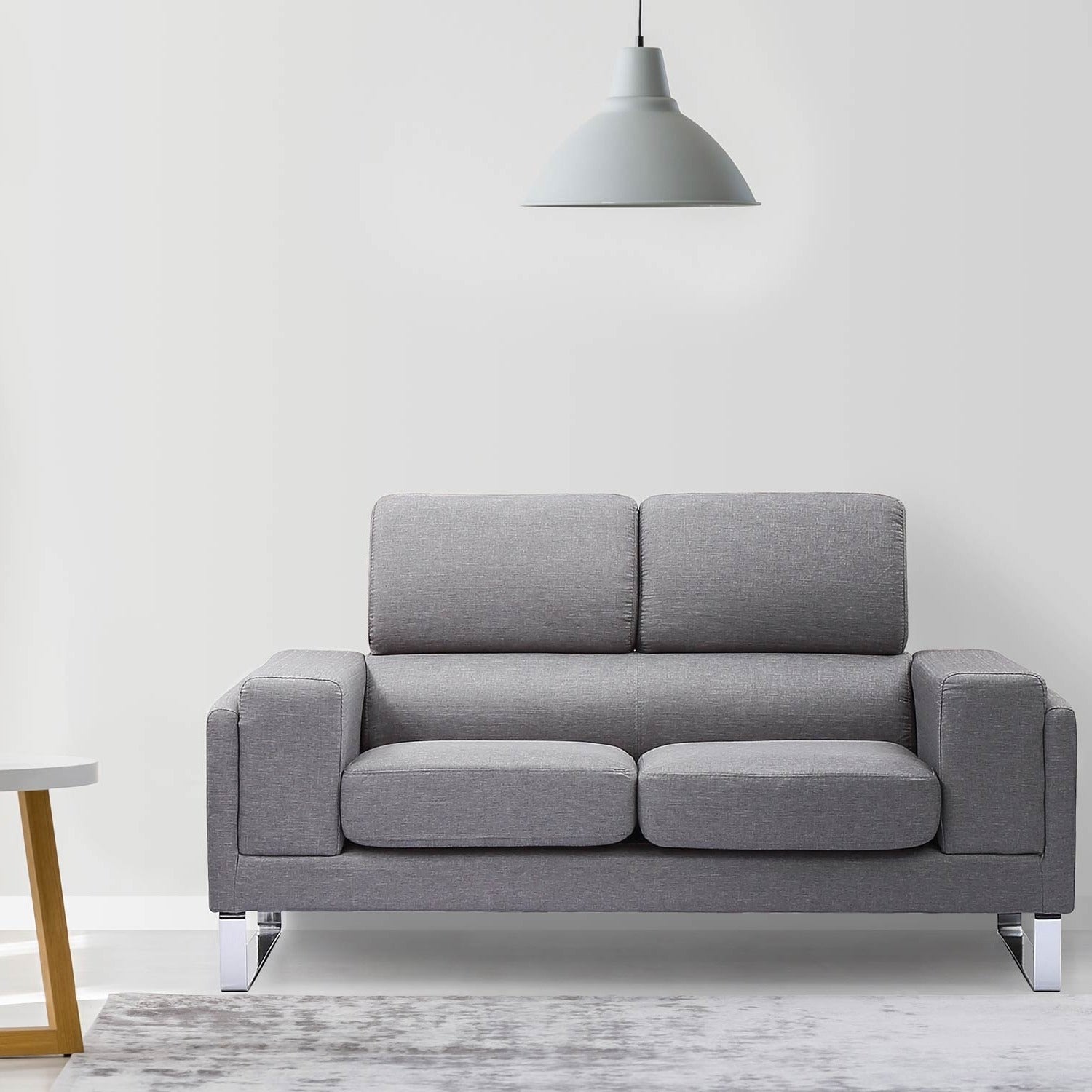 Canapé Barth 2 places en tissu Gris clair en biais