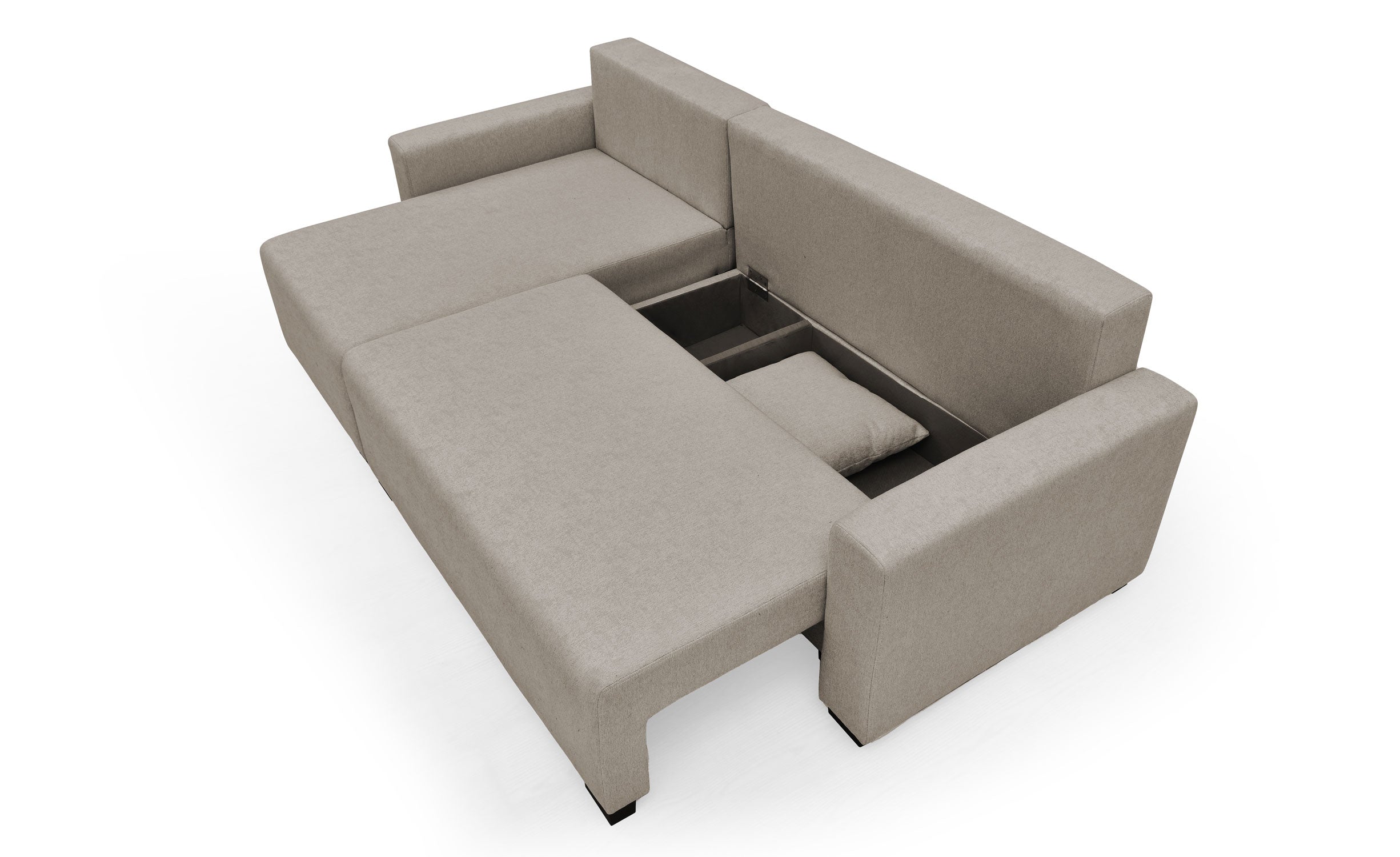 Canapé d'angle convertible moderne Gwendal Tissu kaki