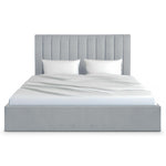 Lit coffre avec sommier relevable 180 cm couleur argent