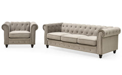 Fauteuil Abir velours taupe