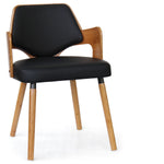 Lot de 6 chaises Alica scandinaves en bois naturel et noir