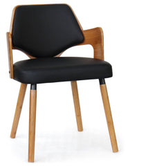 Lot de 6 chaises Alica scandinaves en bois naturel et noir
