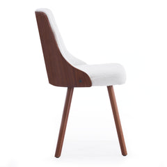 Lot de 4 chaises scandinaves Lalix Bois Noisette & Tissu bouclette Crème