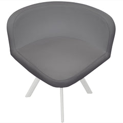 La chaise simili-cuir gris de la table Mosaic 90
