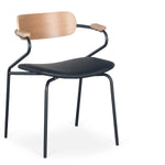 Lot de 8 chaises en bois et simili noir