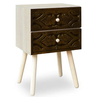 Table de chevet Catana 2 tiroirs couleur marron