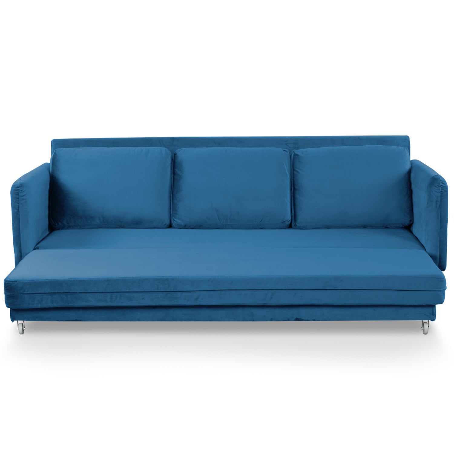 Canapé 3 places convertible Flixo Velours Bleu