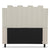Tête de lit 140 cm en tissu beige avec bandes verticales