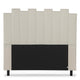 Tête de lit 140 cm en tissu beige avec bandes verticales