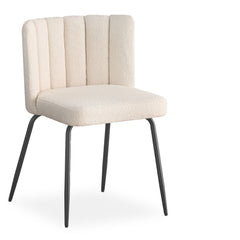 Lot de 6 chaises design Sabine Tissu Bouclette Crème