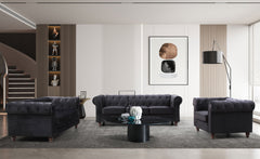 Fauteuil en velours Abir noir