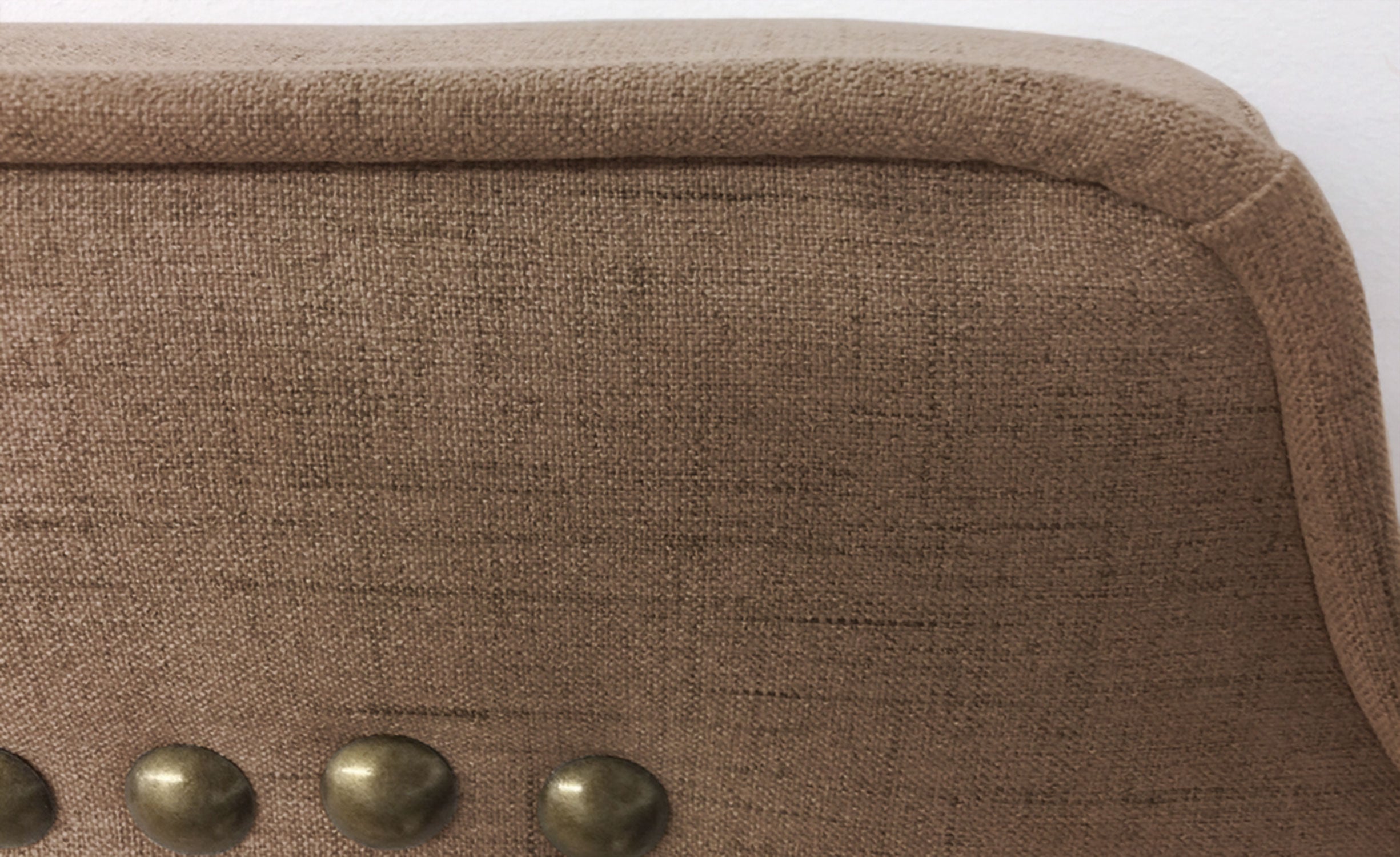Tête de lit Milana 140cm Tissu Taupe avec clous de tapissier