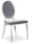 Lot de 6 chaises de salle à manger médaillon en velours argenté