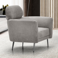Fauteuil moderne avec haut dossier Damigal Tissu doux Gris