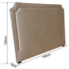 Tête de lit Milana 160cm Tissu Taupe avec clous de tapissier