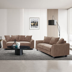 Canapé contemporain 3 places Mozart Velours côtelé Marron