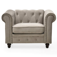 Fauteuil Abir velours taupe