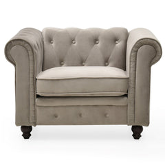 Fauteuil Abir velours taupe
