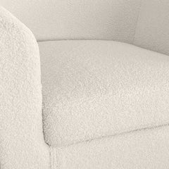 Fauteuil Aliph scandinave tissu bouclette lainée crème