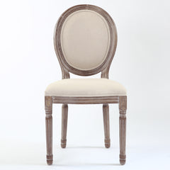 La chaise Louis XVI tissu beige vue de face