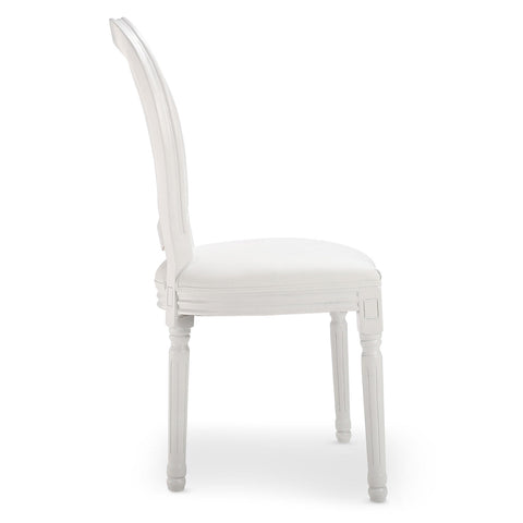 Lot de 2 chaises Adria médaillon simili cuir blanc