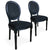 Lot de 2 chaises médaillon en velours noir