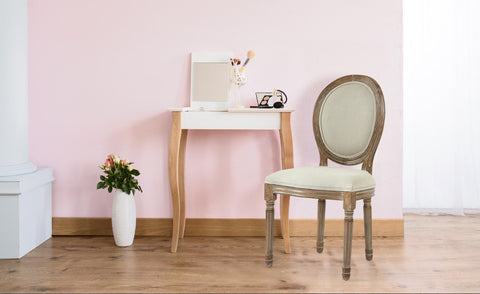 Lot de 2 chaises Adria médaillon tissu beige
