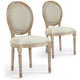 Lot de 2 chaises médaillon en tissu beige