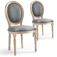Lot de 2 chaises médaillon en tissu gris clair