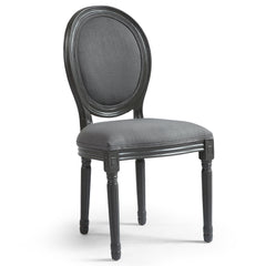 La chaise Louis XVI grise avec tissu gris
