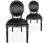 Lot de 2 chaises Adria médaillon simili noir